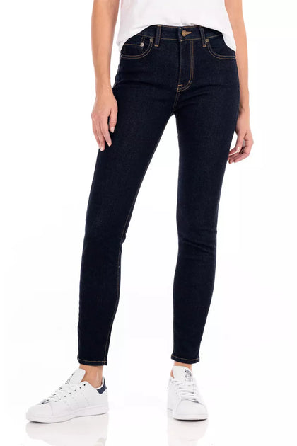 Mavi Women´s Soho High Rise Tapered Leg Jeans， Mid Organic Blue