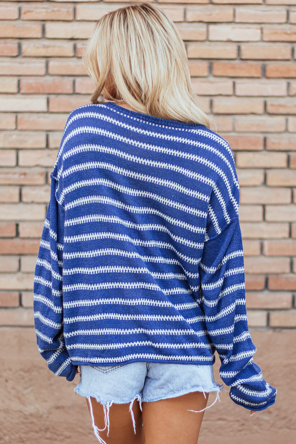 Blue Stripe Drop Shoulder